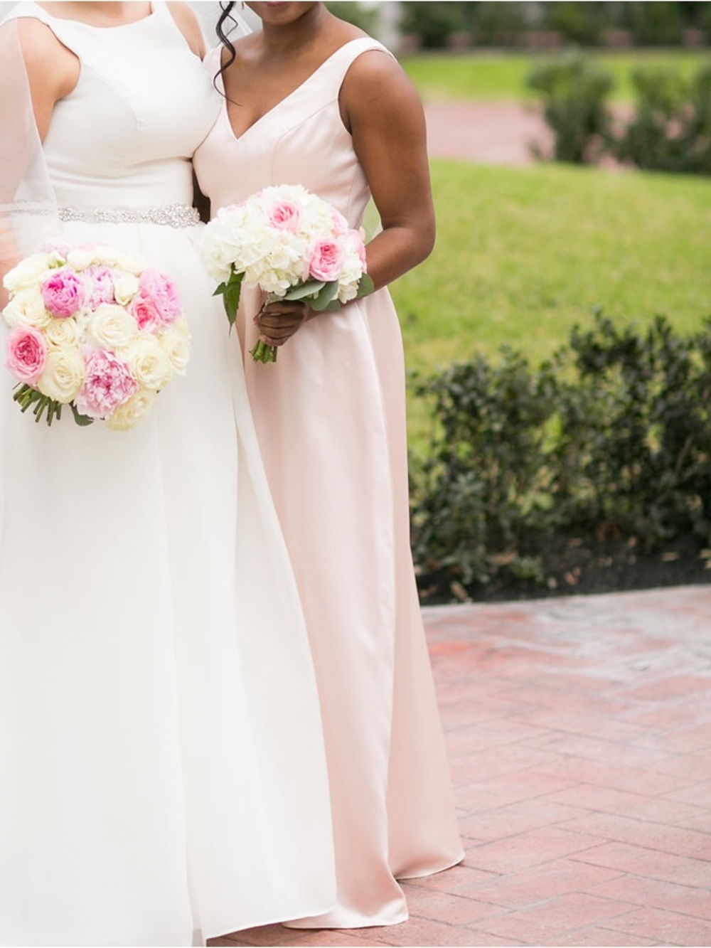 SORELLA VITA Blush Pink Satin V-Neck Maxi Dress - Picture 2 of 3